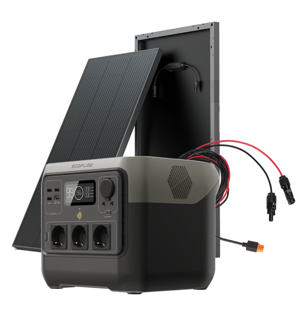 EcoFlow River 2 Pro avec 2 Panneaux Solaires 100W + Câble MC4